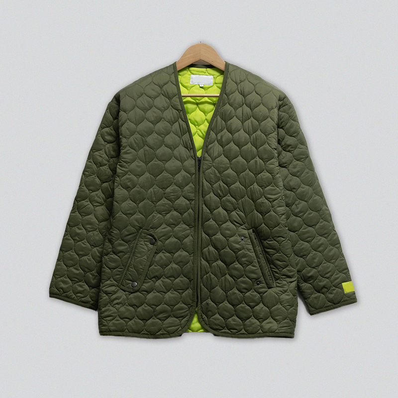 New Joys Green Quilted Puffer Jacket OEM 