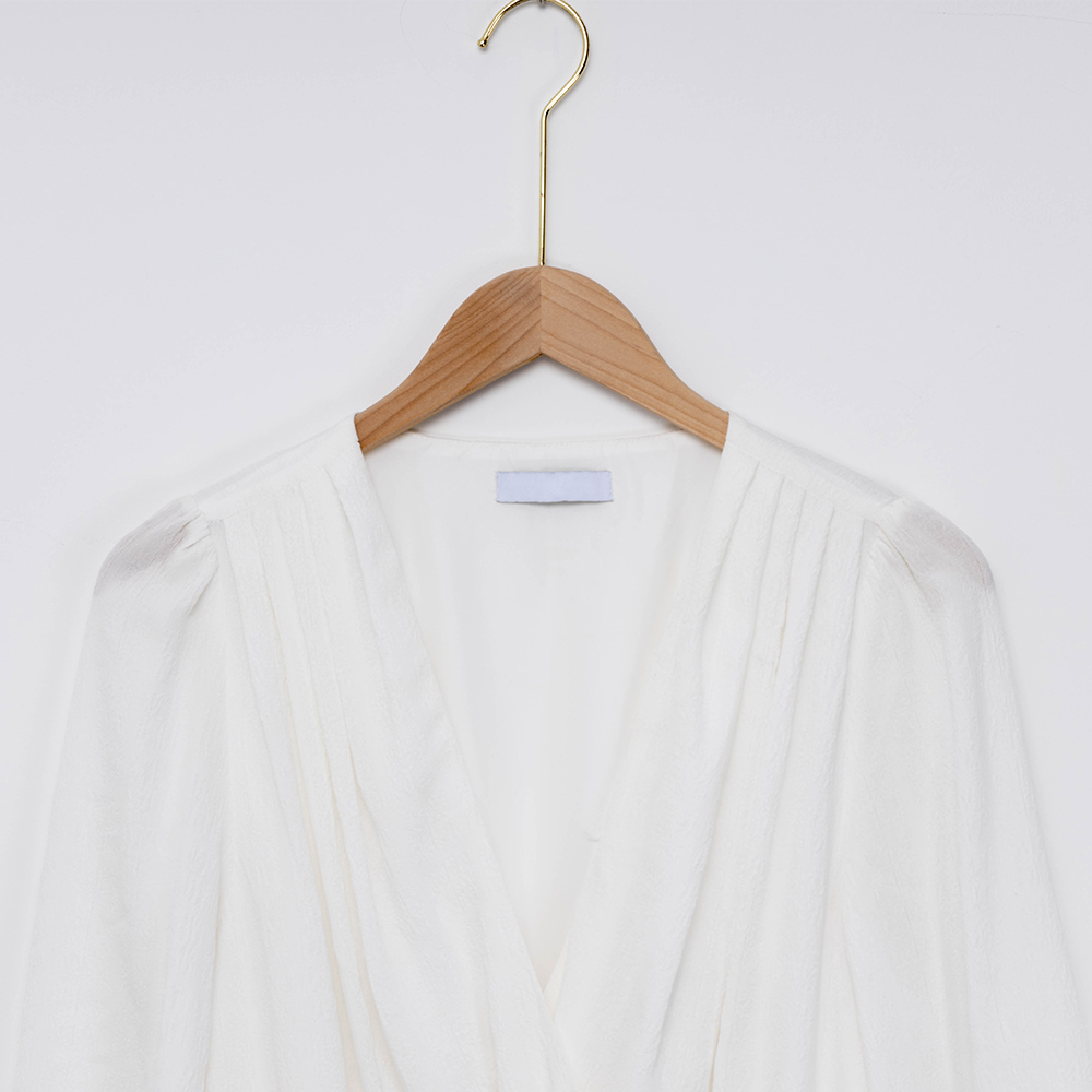 New Joys V Neck White Maxi Dress with Smocked Details