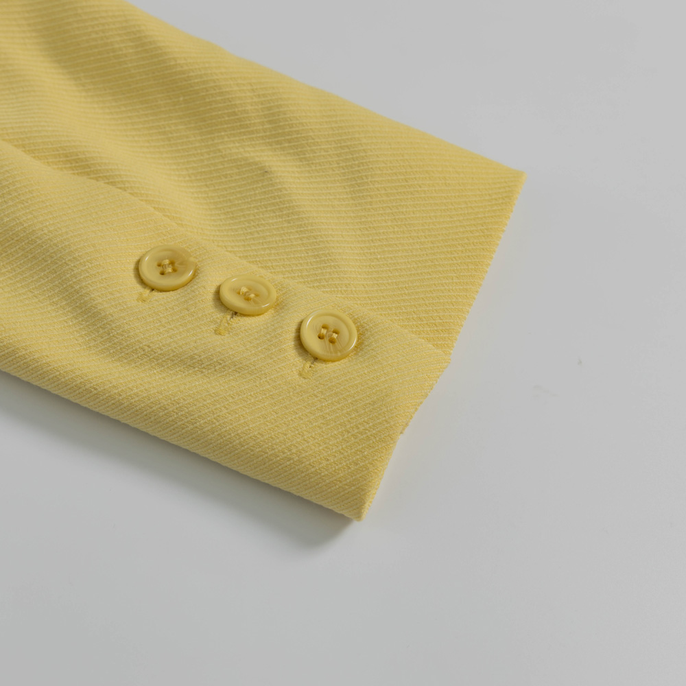 Custom Yellow Single Button Twill Blazer 4Y4A0064