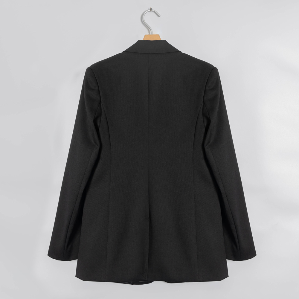 Custom Black Resposible Wool Twill Blazer 4Y4A0035