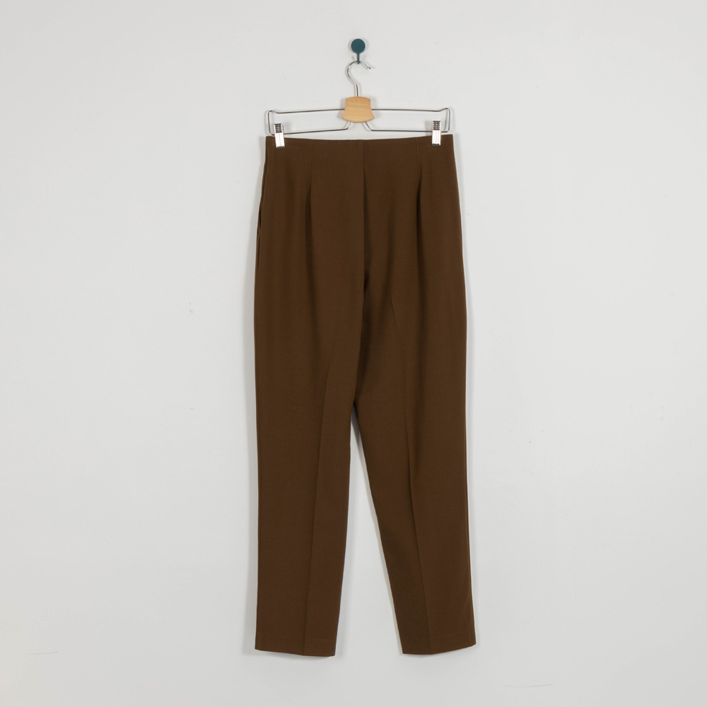 Custom Women Elastic Belt Brown GRS Polyester Trousers 4Y4A0103