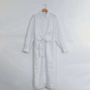 Custom Women Long Linen Button Up Shirt 4Y4A9699